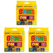 3x 4pc MDI Cork-Backed Drink Coasters Table Protector Mat Set Square Gamer