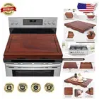Multi-Functional Acacia Wood Stove Cover with Juice Grooves - Effortless Cleanup