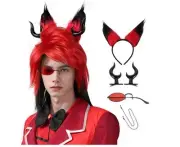 Adult Men's MUPUL Red & Black Wig for Men - Cosplay Anime Punk Steampunk