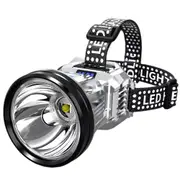 Super Bright Rechargeable High Power Headlamp Outdoor LED Spotlight Waterproof (Yellow Light)