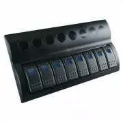 DC12V 8 Gang Rocker Switch Panel Circuit Breaker LED Indicator for Marine Boat