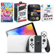 Nintendo Switch White OLED + Pokemon: Let's Go, Eevee! + Accessory Gaming Kit