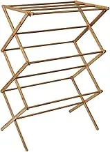 1Pc Folding Bamboo Clothes Drying Rack Practical Towel Rack for Indoor Use Space Saving Design for Clothes Shoes Umbrellas Multi Functional Laundry Stand