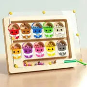 Magnetic Color and Number Maze Toys Wooden Color Sorting Matching AU