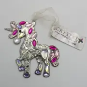 Silver Tone Unicorn Crystal Expressions Ganz Window Sun Light Catch Girls 3x3 In