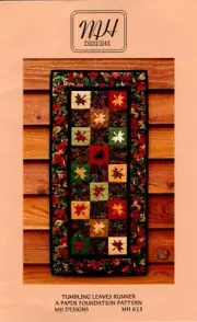 Tumbling Leaves Runner Quilt Paper Foundation Pattern by MH Designs MH613