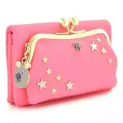 ANNA SUI A clasp-type bi-fold wallet cute star plates leather wallet purse