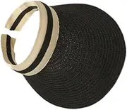 [Garneck] Wide Brimmed Fluffy Bucket Hat Sun Visor Beach Hat Cooling Hat Empty Beach Hat Portable Sun Hat Outdoor Sun Protection Cap Black