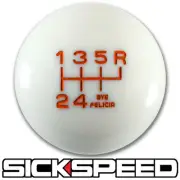 WHITE/ORANGE BYE FELICIA SHIFT KNOB FOR 6 SPEED SHORT THROW SHIFTER 16X1.5 K22
