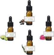 purelyBlack 100% Pure Essential Oils For Smell Retraining Therapy - Bergamot, Clove Bud, Eucalyptus, Rose Geranium - 5ml Each - Aromatherapy Set