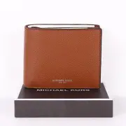 Michael Kors Warren Men's Leather Slim Billfold Wallet - Luggage Brown NWT