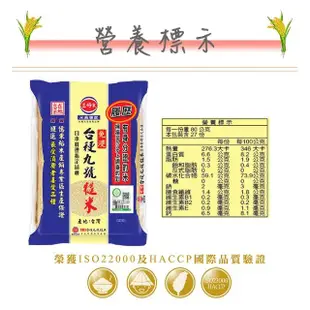 【三好米】履歷台梗九號糙米2.2Kg(3包)