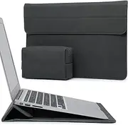 HYZUO 13 Inch Laptop Sleeve Case with Stand for 2025-2018 MacBook Air 13 M4 M3 M2 M1, 2025-2016 MacBook Pro 13 M2 M1, 13" iPad Pro/Air, Surface Pro 11/10/9, XPS 13, with Pouch, Space Grey