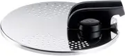 Tefal Ingenio Stainless Steel Easy Storage Various Diameters Ingenio Dishwasher Safe L9829402 Stainless Steel and Black Lid for Draining Rack 14-20 cm
