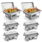 TAUS 9L/9.5Q 6Pack Stainless Steel Chafer Chafing Dish Sets Catering Food Warmer