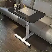 Adjustable Hospital Bed Table with Wheels, Medical Overbed Table Tray Table Height Adjustable 23" to 35" H, for Reading, Laptop, Eating, dden, Elderly