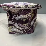 Thirty-One Small Collapsable Utility Bin Purple Paisley Circle Storage Container