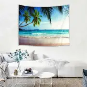 Blue Sky Beach Coconut Tree 3D Wall Hang Cloth Tapestry Fabric Decorations Decor