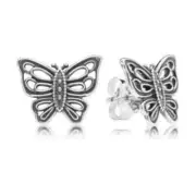 PANDORA Love Takes Flight Silver Stud Earrings w Dust Bag 290547 New