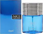 Sapil Nice Feelings Blue - EDT Spray for Men - Powerful and Spontaneous Eau De Toilette - Long Lasting and Addictive Cologne - Opens with Citrus - Perfect for Date Night or Evening Out - 2.5 oz