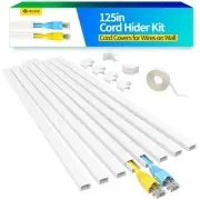 125in Cord Hider, One-Cord Cable Concealer, Cord Covers for Wires on Wall - E...