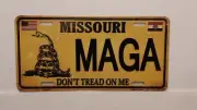 MISSOURI MAGA MAKE AMERICA DON'T TREAD ON ME TRUMP METAL AUTO TAG PLATE