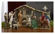 Three Kings Gifts 16-Piece Nativity Scene Set, 10 inch Scale - With Holy Fami...