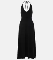 [Extreme Cashmere] Extreme Cashmere Norma cotton and cashmere-blend midi dress One Size black