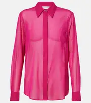 [Dries Van Noten] Dries Van Noten Silk-blend shirt AU 10 pink