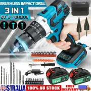 For Makita Cordless Brushless Hammer Drill Bits Electric Screwdriver 2 Battery