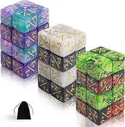 SLAKOZYT Dice Set Token Dice Magic The Gathering Glitter Sparkle Dice, Loyalty Dice Starry Marble D6 Dice Compatible (48 Starry Night Purple Red Green Black White)