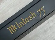 For McINTOSH MC75 75 LOGO EMBLEM BADGE 24K-GOLD/BLACK PLATED/PAINT - REPRO DIY