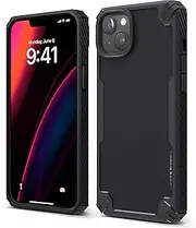 elago Armor Case Compatible with iPhone 14 Plus Case (6.7"), US Military Grade Drop Protection, Heavy-Duty Protective Case, Carbon Fiber Texture, Tough Rugged Design, Shockproof Bumper Cover (Black)