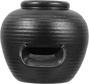 KONTONTY Fountain Flowing Water Clay Pot Indoor Waterfall Outdoor Ornaments Mini Ornaments Fish Tank Decoration Circulating Water Fountain Animals Indoor Fountain Ceramics Black