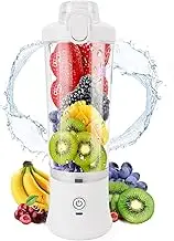 Portable Blender 600ml, USB Rechargeable Electric Juicer Machines, Self Cleaning Juicer Cup, Compact Juice Extractor for Orange, Lemon, Limes, 4000mAh
