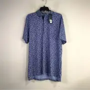 Greyson Coral Dreams Short Sleeve Polo, Men's Size L - Heron