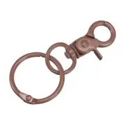 44mm Swivel Clasps Lanyard Snap Hook with Binder Ring for DIY Brown
