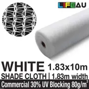 30% WHITE 1.83 x 10m Shade Cloth Shadecloth 1.83m wide Greenhouse Scaffold Mesh