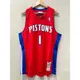 #1 Allen Iverson 活塞 Pistons 紅 M&N 球迷版 球衣 戰神 艾佛森 AI