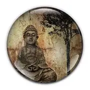 Buddha and Tree Paperweight in Gift Box, 3 Inch Crystal Dome, Perfect for House