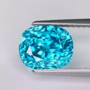 5.16 CT Natural Blue Zircon Cushion Shape Faceted Gemstone