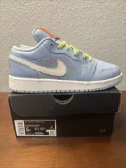 Nike Air Jordan 1 Low SE GS Stitch Psychic Blue DO8227-400 Youth Size 5
