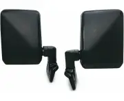 Partscollect 1 Pair Left Right Wing Side Mirrors Compatible With Toyota LandCruiser 70 75 78 Series UTE 1985-2007, Black Door Rear View Mirrors Replacement