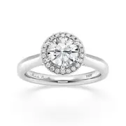 Love by Michelle Beville Halo Solitaire Ring with 1.20ct of Laboratory Grown Diamonds in 18kt White Gold