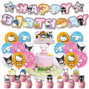 Sanrio Hello Kitty Party Supplies Balloons Cake Topper Banner Birthday Decorations