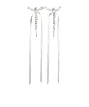 Bow and strap earrings One size Pearl/Ivory