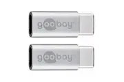2x Goobay USB-C Male to USB 2.0 Micro Type B Female Adapter Connector For PC SLV