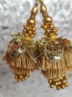Indian Traditionl Design Beads & Threads Latkan 1 Pair AU STOCK