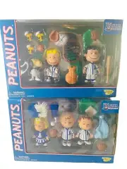ALL STAR PEANUTS Blue Baseball 6 Figure Charlie Brown Snoopy Linus Lucy 2003 NIB
