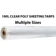 1 Mil Clear Poly Tarps 1 Roll Lightweight Barrier For Dust And Paint Overspray